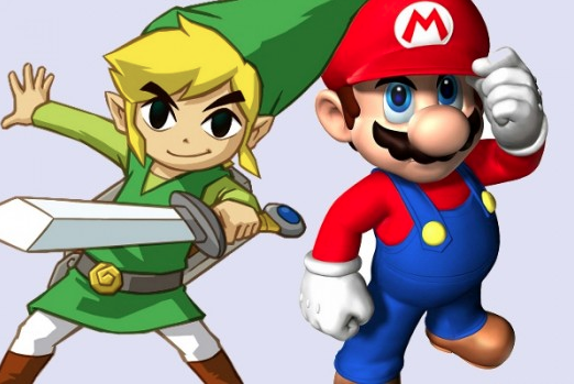 Mario y Link están atentos, para que nadie les meta en un móvil.