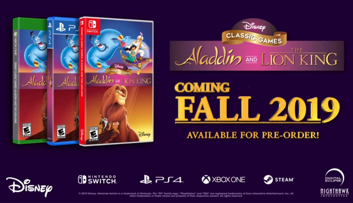 El Rey León y Aladdin serán remasterizados para PS4, Switch y Xbox One